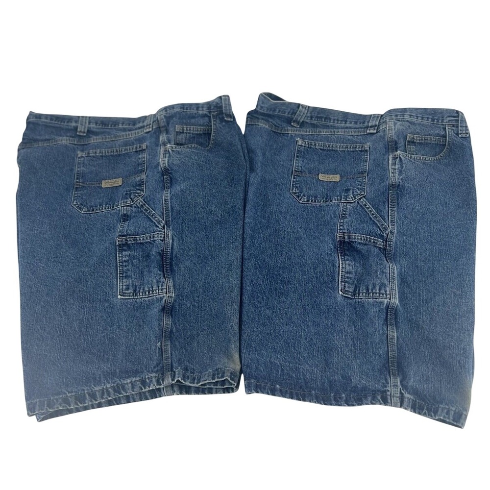 Vintage 90's Wrangler Carpenter Denim Shorts Lot Of 2 (Size 52) Blue Workwear